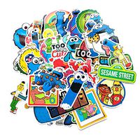 A Sticker Shop 50pcs Sesame Street tv Show Creative DIY Stickers Funny Decorative Cartoon for Cartoon PC Luggage Computer Notebook Phone Home Wall Garden Window Snowboard
