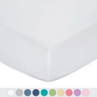 TILLYOU Silky Soft Microfiber Crib Sheet, Breathable Cozy Baby Sheets for Boys and Girls, 28 x 52in Fits Standard Crib & Toddler Mattress, White
