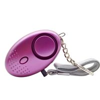 CHBC 130dB Loud Sound Personal Defense Siren Anti-Attack Security LED Alarm Keychain with Lanyard for Women Children (Purple)