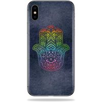 MightySkins Skin Compatible with Apple iPhone X - Rainbow Hamsa | Protective, Durable, and Unique Vinyl Decal wrap Cover | Easy to Apply, Remove, and Change Styles | Made in The USA