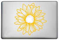 Sunflower Silhouette Laptop Sticker Decor Vinyl Decal is a Sunflower MacBook Pro Air Sticker Decor Decal. Laptop Sizes 11, 12, 13 and 15 inch Yellow