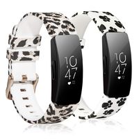 Koreda Compatible Fitbit Inspire/Inspire HR Bands Women Men, 2 Pack Soft Silicone Floral Print Band Bracelet Strap Replacement for Fitbit Inspire/Inspire HR Smartwatch