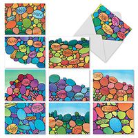 10 Thank You Notes ‘Written in Stone,’ Boxed Set of Assorted Rainbow Rock Thank You Cards (4 x 5.12 Inch), Inspirational Quotes and Pebbles Gratitude Greeting Cards Assortment with Envelopes M2321