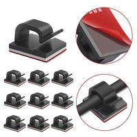 JIRVY Self Adhesive Cable Clips Black Management Wire Clip Cord Holder 100 Pack (Model R Black)