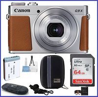 Canon PowerShot G9 X Mark II Digital Camera (Silver) PRO Bundle includes: 64GB SDXC Class 10 Memory Card, Card Reader, Extra Battery & more...