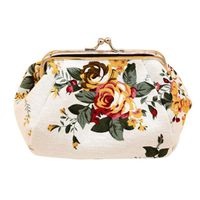 NEARTIME Women Wallet, Peony Print Small Wallet Hasp Purse Clutch Bag (White)
