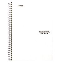Five Star Spiral Notebook, 2 Subject, College Ruled Paper, 100 sheets, 9-1/2" x 6", White (72450)
