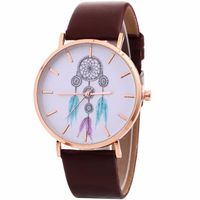 Gotd Wrist Watch for Women Girl Wind Chimes Casual Quartz Leather Strap Belt Table Band Strap Wholesale Luxury Fashion Sport (Brown)