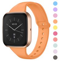 DAIKA Silicone Bands Compatible with Fitbit Versa 2/ Versa/Versa Lite Slim Soft Replacement Wristband Waterproof Accessories Sport Strap for Versa Women Men (Jelly Color,Large Small)
