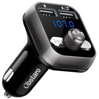 FM Transmitter, OBSTARO Bluetooth Fm Transmitter for car, Wireless in-car Bluetooth Receiver MP3 Player Stereo Radio Adapter car kit with Dual USB Ports,Hands Free for iPhone, Ipad,Smartphones