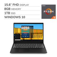 Lenovo IdeaPad S145 2019 Premium 15.6" FHD Laptop Notebook Computer,AMD Ryzen 5-3500U 2.0 GHz, AMD Radeon Vega 8, 8GB RAM,1TB SSD, No DVD, Wi-Fi, Bluetooth, Webcam, HDMI, Windows 10 Home