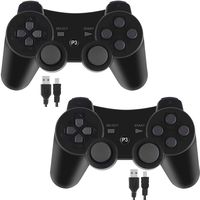 PS3 Controller Wireless for Playstation 3 Dual shock (Pack of 2,Black and Black)