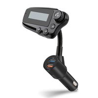 ASing Bluetooth FM Transmitter, Wireless in-Car Radio Transmitter Adapter Hands-Free Talking Car Kit with Power On/Off Button, Dual USB Port, 1.44 inch Display, TF Card Slot, USB Car Charger