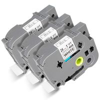 TZe251 TZe-251 TZ251 TZ-251 TZ TZe P-Touch Standard Laminated Label Tape Compatible for Brother P Touch PT-1400 PT-7600 PT-P700 PT-D600VP PT-H500 1-Inch x 26.2Feet (24mm x 8m), 3-Pack