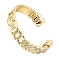 bayite Metal Bands Compatible with Fitbit Alta and Alta HR, Jewelry Bangle Adjustable Bracelet with Rhinestone? (Gold, 5.5" - 7.2")