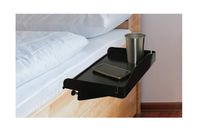 Bedside Shelf for Bed - College Dorm Room Clip On Nightstand with Cup Holder & Cord Holder - Nightstand for Students - Bunk Bed Shelf for Top Bunk - Kids Nightstand for Bedroom (Plastic, Black)