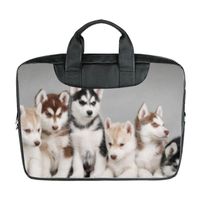 LiFei Business Funny Siberian Husky Puppies Dogs Pets Custom Bag Waterproof Laptop Bag advanced design suitable for all computers 11" 13" 15" Computer Case（Twin sides)