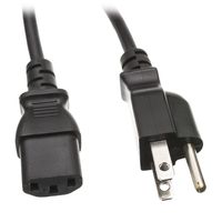 ACL 3 Feet NEMA 5-15P to C13 Power Cable, 10 Amp for Computer/Monitor, Black, 1 Pack
