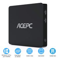 ACEPC T11 Mini PC Intel Atom Z8350 Windows 10 Pro (64-bit) Fanless Mini Desktop Computer, 4GB DDR + 32GB eMMC/Internal 128GB 2.5-Inch SATA SSD, Support for 4K HD, 2.4/5G WiFi, Gigabit Ethernet