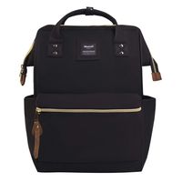 Himawari Polyester Backpack Unisex Vintage School Bag Fits 13-inch laptop Black