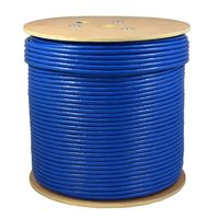 Dripstone 1000ft CAT6A 4/UTP Plenum (CMP Rated) UL Listed Bare Copper Solid 23AWG Conductor 750Mhz Fluke Tested Ethernet Wire (Blue)