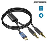 2 in 1 USB C to 3.5mm Aux Audio Cable, Twinkk USB Type C&3.5mm to 3.5mm Headset Audio Cord Car Stereo Aux Cable Compatible with Pixel 3/3XL/2/2XL, Samsung Galaxy S10/S9,OnePlus 6T/7/7 pro, Huawei