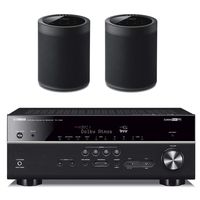 Yamaha RX-V685BL 7.2 Channel AV Receiver with WX-021BL MusicCast 20 Wireless Speakers - Pair (Black)
