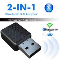 Cinhent Bluetooth USB Adapter - 2 in 1 USB Bluetooth Receiver 3.5 Audio Transmitter Adapter for TV/PC Headphone Speaker for PC Laptop Computer Desktop Stereo Music, Keyboard