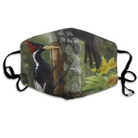 YUIOP Cute Pileated Woodpecker Printed Mask Neutral Mask for Men and Women Polyester Dust-Proof Breathable Mask