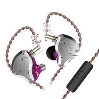 KZ ZS10 Pro Earbuds Newest Yinyoo in Ear Monitor Wired Earphones Headphones Noise Cancelling 4BA 1DD Hybrid Drivers Ear Buds with Microphones(Purple mic)