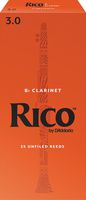 Rico Bb Clarinet Reeds, Strength 3.0, 25-pack