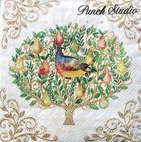 Punch Studio Cocktail Beverage Napkins ~ 12 Days of Christmas 40 ct 66121