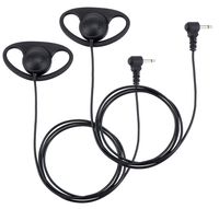 abcGoodefg 1 Pin 3.5mm Listen Only Earpiece, Soft Rubber D Shape Earhook Earpiece for Two Way Radios Speaker Mics (2 Pack)