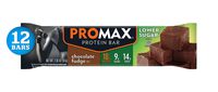 Promax Low Sugar Chocolate Fudge, 18g High Protein, 9g Sugar, No Artificial Ingredients, 12 Count