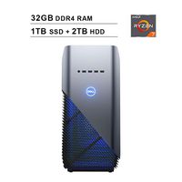 2019 Newest Dell Premium Inspiron Gaming Desktop (AMD 8-Core Ryzen 7 2700 up to 4.1GHz, 32GB DDR4 RAM, 1TB SSD (Boot) + 2TB HDD, AMD Radeon RX 580 4GB, WiFi, Bluetooth, HDMI, Windows 10, Blue)