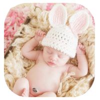 Newborn Baby Photography Prop Boy Girl Photo Shoot Outfits Crochet Knit Cute Christmas Bunny Hat Photo Props Easter Costume (Rabbit Pink hat)