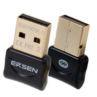 Bluetooth CSR 4.0 USB Dongle Adapter, EKSEN Bluetooth Transmitter and Receiver for Headset, Speaker, Keyboard, Etc. Plug and Play on Windows 8, 10 - Black & Black