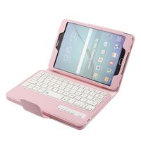 AutumnFall Folio Leather Case+Bluetooth Keyboard for Samsung GALAXY Tab S2 T710 (Pink)