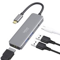 USB C Hub Adapter, 4 in 1 USB C to HDMI Adapter with 4K @30HZ HDMI, 2 USB-C to USB 3.0, 100W PD Charger for MacBook Pro 2019/2018,MacBook Air,iPad Pro,Chromebook,XPS,etc