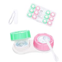 Contact Lens Case, Sight Savers with Box Container Soak Storage Kit Cute Contact Lense Travel Cases Kit