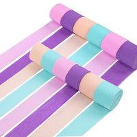 RUBFAC 12 Rolls Crepe Paper Streamers Unicorn Party Supplies Decorations for Kids Birthday Party Baby Shower Bridal Shower