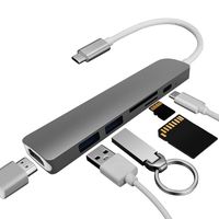 Sundlight USB Type-C Hub Adapter Docking Station with HDMI 4K Output,TF SD Card Reader,2 USB 3.0 Ports for MacBook Series,Multi-Port Adapter