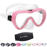 OMGear Diving Mask Snorkeling Gear Kids Adult Snorkel Mask Dive Goggles Silicone Swim Glasses Scuba Free Diving Spearfishing Anti-Leak Anti-Fog Neoprene Strap Cover Impact Resistance (Pink -Adult)