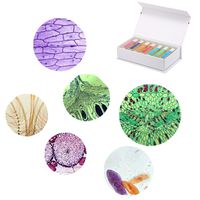Prepared Microscope Slides Set of Animals Insects Plants for Kids Students Basic Lab Science Education with 35 Slides Include Slide Box