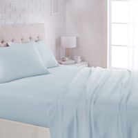 AmazonBasics Lightweight Super Soft Easy Care Microfiber Sheet Set with 16" Deep Pockets - California King, Light Blue