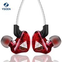 Newest in-Ear Monitors YSCEN CK5 Double Unit Drive Bass Earphones HiFi DJ Speakers Monito Running Sport Earphone Headset Earbud-red