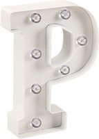 Darice White Metal Marquee Letter - P - 9.87" Tall, White Finish