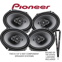 Two Pioneer TS-A682F 6" x 8" 4-Way Coaxial Speaker Systems
