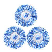 ZQY Microfiber Cotton Spinning Mop Head Replacement -3 Pack Replacement Fitted with 360 Rotating Magic Mop Round Standard Size Multicolor Removable and Easy To Wash (Color : Blue)