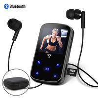 Clip MP3 Player with Bluetooth 8GB Portable MP3 Player with 1.5 Inch Screen Lightweight Music Player with 16GB TF Card Inside,FM Radio,0.5W Speaker,Armband and Carrying Hard Case_VZ SPORT MATE